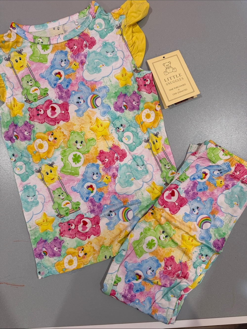 Little Snuggles Bamboo Girls Care Bears Short Sleeve Pajama Set 4T NEW